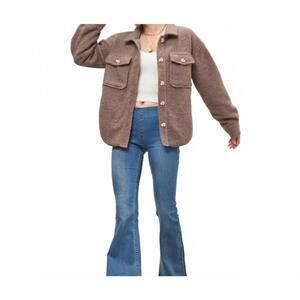 NEW NEWBURY KUSTOM teddy bear button down jacket in mocha